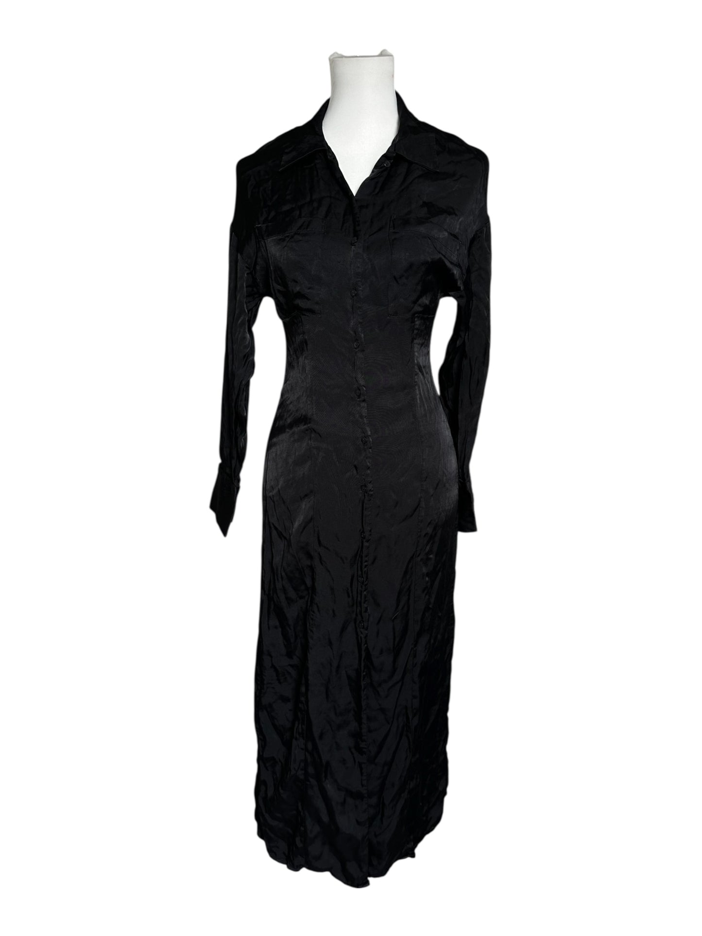 ZARA Maxi-Satinkleid, XS