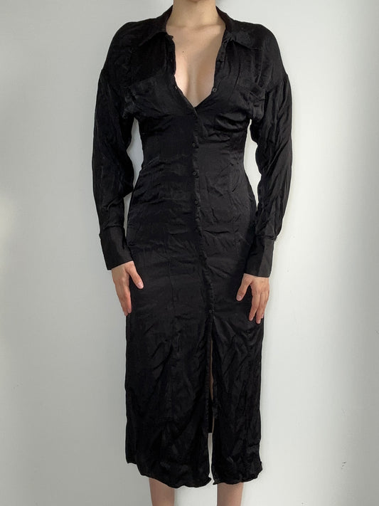 ZARA Maxi-Satinkleid, XS
